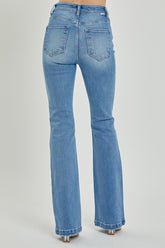 RISEN Women's High Rise Button Fly Bootcut Jeans - Stylish & Comfortable Denim